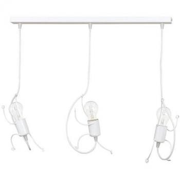 Lámpara de Suspensión Bobi, Acero Pintado Blanco, 65x60x14 cm