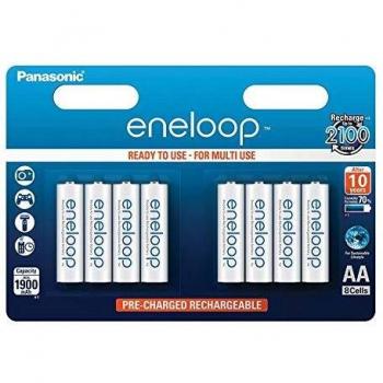 Panasonic eneloop BK-3MCCE/8BE Nickel Metal Hydride AA Batteries, Classic AA 8-Pack