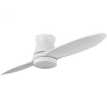 Ventilador de Techo DC Nordic 24W 2400LM Blanco con 2 Aspas, 6 Velocidades, Luz Regulable (3000K, 4500K, 6000K), Mando a Dist