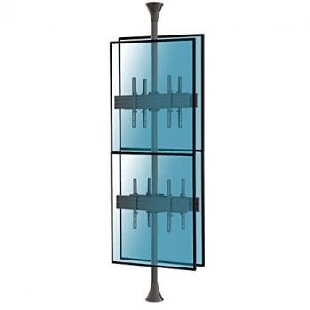 Soporte de Suelo a Techo Inclinable Kimex para 4 TV de 32 a 75 VESA 400x400 Máx. 30Kg