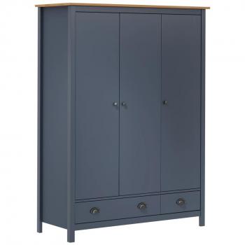 Armario de 3 puertas Hill Range en madera de pino gris, dimensiones 127x50x170 cm