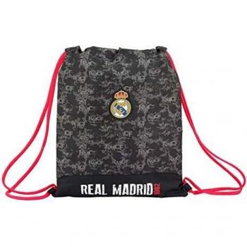 Safta Real Madrid Bolsa de Cuerdas para el Gimnasio, 40 cm, Negro