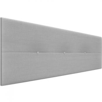 Cabecero Tapizado de Lino Natural con Botones - 145x50cm (Camas 135/140) - Gris Claro - Estilo Moderno