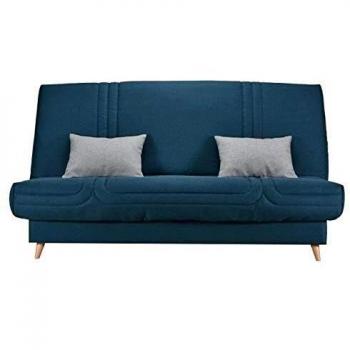 Sofá Clic Clac 3 Plazas Comfort Bultex Tejido Azul - L 192 x P 95 x H 101 - Modelo Mona