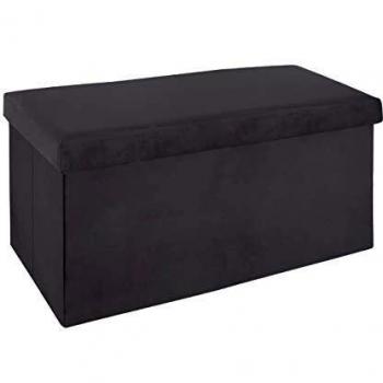 Puf Plegable Doble Tess Gris Oscuro de Terciopelo