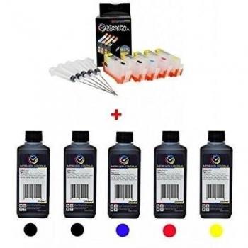 5 CARTUCHOS REGARBALES PARA IMPRESORAS CON CARTUCHOS DE LA SERIE 364 + 1,250ml