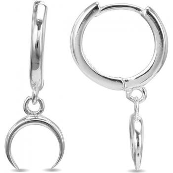 Pendientes de plata de ley 925 bañada en rodio con diseño Ardra Essential