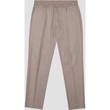 Flamed Elastic Viscose Blend Regular Fit Beige Trousers for Men - XL
