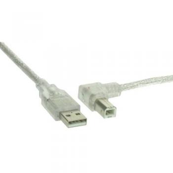 Cable USB 2.0 A-B 0,5m Transparente (Masculino/Masculino) High Speed