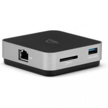 OWC USB-C Travel Dock E, 6-Port Hub with USB 3.2 Gen1, USB-C Power Pass-Through, Gigabit Ethernet, SD Card Reader, HDMI 2.0 Output - Space Gray