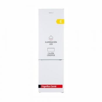 Frigorífico Combi Estático 262L Corberó CCH1824EW - 180x54.5x56cm, Clase E, 40dB, Luz LED, Crisper, Estantes de Cristal, Re