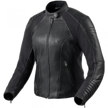 Revit Chaqueta de Cuero para Motocicleta para Damas Coral Negra - Estilo Moderno, Talla 46
