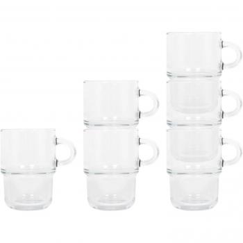 Set de 6 Tazas Apilables de Porcelana 360cc - Elegante y Funcional, Perfecto para Regalar, Ideal para Disfrutar del Mejor Aroma y Sabor