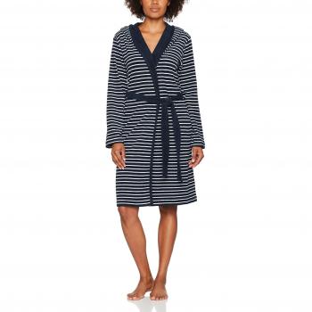 Bademantel Schiesser de Frottee Ligero con Capucha, Talla 38, Color Azul Marino, Mujer