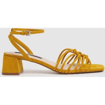 Sandalia Pepe Jeans Zoe Colors PLS90665 - Sandalias de tacón amarillo para mujer con cierre de pulsera