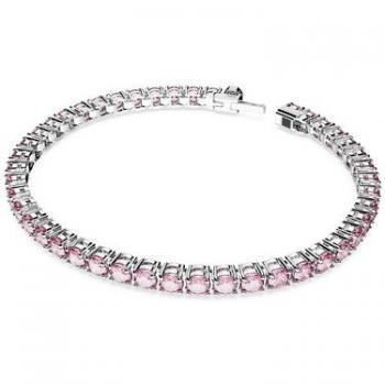 Swarovski Matrix Pink Tennis Bracelet 5648931 M, Round cut, Small, Rhodium plated