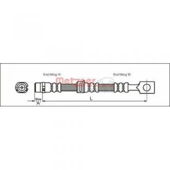 METZGER 4112825 Tubo flexible de frenos