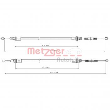 Cable de Freno de Mano Metzger 10.9337 para Smart Fortwo