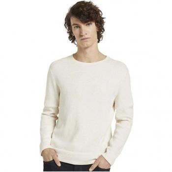 Jersey de hombre en crudo con cuello redondo