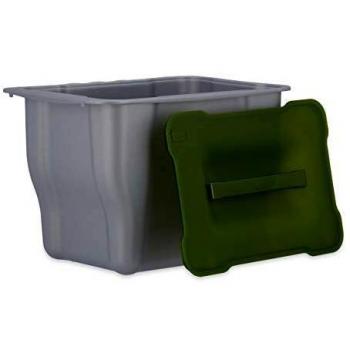 Cubo de Basura para Cocina con Tapa, 5 Litros, Residuos Orgánicos, 17.5 x 24.7 x 18.5 cm, Gris