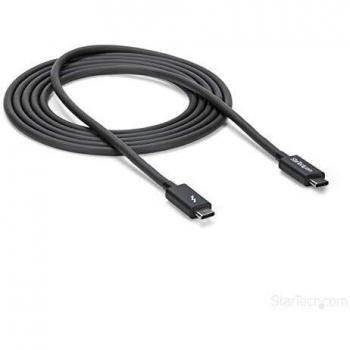 StarTech.com 20Gbps Thunderbolt 3 Cable - 6.6ft/2m - Black - 4K 60Hz - Certified TB3 USB-C to USB-C Charger Cord w/ 100W Power Delivery