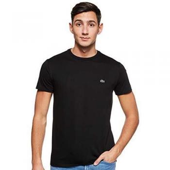 Lacoste TH6709 Men's Black Pima Cotton T-Shirt with Logo