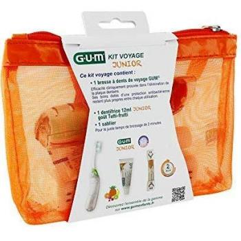GUM Junior Travel Hygiene Kit - Toothbrush, Toothpaste, Timer