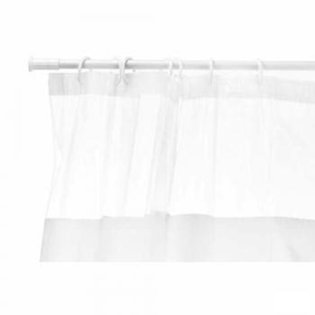 Cortina de Ducha Berilo 180 x 180 cm Transparente Blanco Plástico PEVA (12 Unidades)