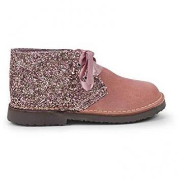 Botas de niña de piel con glitter - Pisacacas Rosa Palo, Talla 23, Fabricadas en España