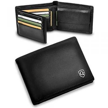 GenTo® Manhattan Protección RFID y NFC - Billetera de Hombre con Compartimento para Monedas - Cartera espaciosa - Cartera de Hombre - Cartera con Caja de Regalo