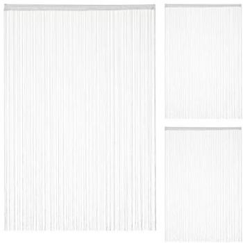 Cortinas de Hilos Relaxdays - Set de 3, Ajustables, con Pasador para Puertas y Ventanas, 145 x 245 cm, Blancas