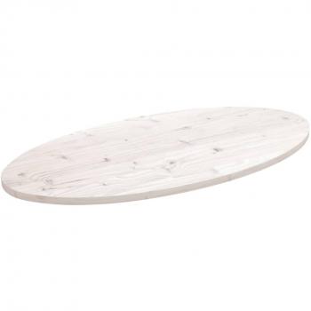Mesa ovalada de madera maciza de pino blanca 100x50x2,5 cm