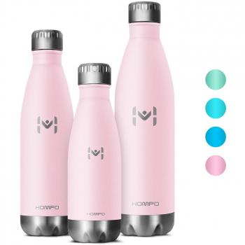 HOMPO Botella de Agua de Acero Inoxidable Botella Aislada al Vacío,diseño de Pared Doble,Sin Bpa & Eco Friendly,Adecuada para Viaje, Deporte, Bicicleta, Gimnasio