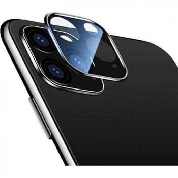 Protector de lente trasera de cristal con marco metálico para iPhone 11 Pro Max y 11 Pro, accesorio parachoques para cámara