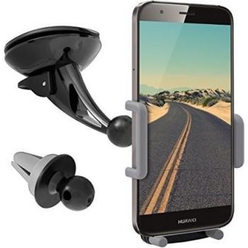 kwmobile Soporte flexible de coche para Huawei G8 / GX8 - Soporte de coche para el parabrisas y la rejilla de ventilación