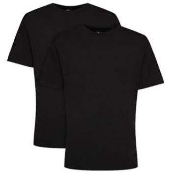 Tommy Hilfiger Men's Black Cotton Underwear T-Shirt 2-Pack with Brand Label
