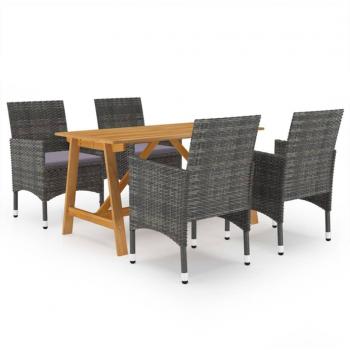 5-Piece Grey Garden Dining Set