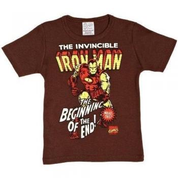 Logoshirt - Camiseta de Iron Man Infantil, Talla 4-5 Years - Talla Inglesa, Color Marrón