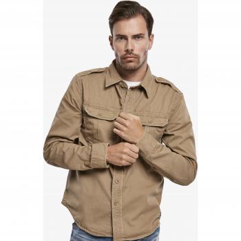 Brandit Vintage Long Sleeve Shirt for Men - Camel - Sizes S to 5XL