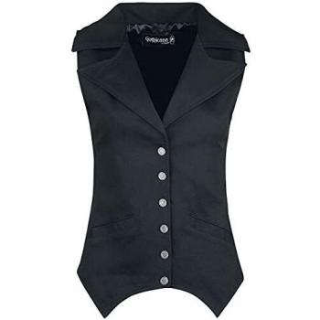 Gothicana by EMP Piper Mujer Chaleco Negro M, 100% algodón, Schnürung, seitlichen Eingrifftaschen