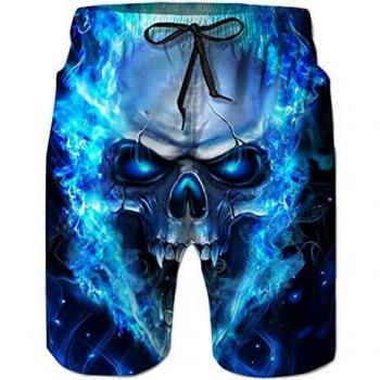 Spreadhoodie Hombre Bañadores 3D Calavera Impreso Secado Rápido Bañadores Natacion Ligero Shorts Tallas Grandes para Playa Vacaciones XXL