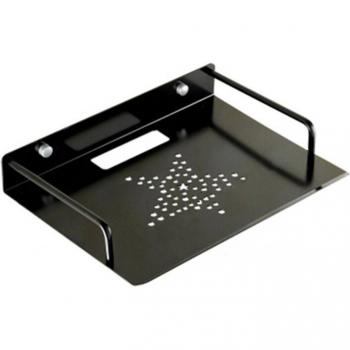 Estante de Aluminio Montado en la Pared para TV y Router, Soporte Negro/Plateado de Capa Única
