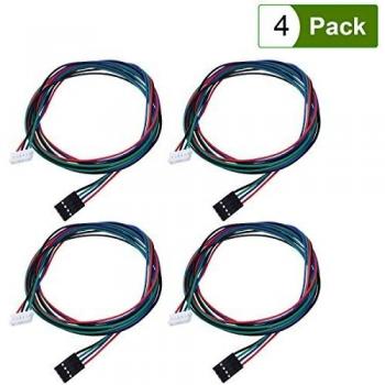 Ueetek - Cable de motor paso a paso bipolar de 4 piezas - 100 cm de largo para NEMA 17, utilizado en las impresoras 3D CNC