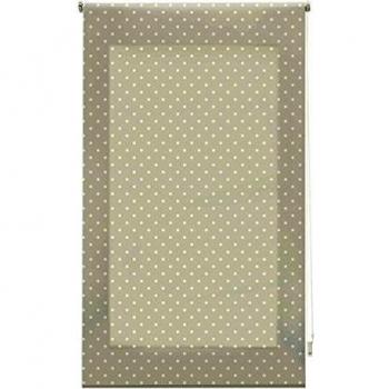 Blindecor - Estor Enrollable, Tela , Beige con motas blancas , 140 x 180 cm