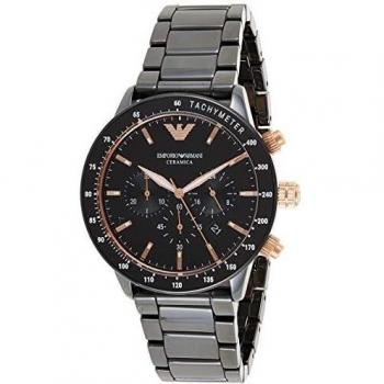 Emporio Armani Mario Men's Black Watch AR70002 Stainless Steel - One Size