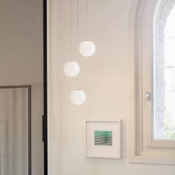Lámpara colgante LED Diamond 3 luces, cromada/clara, suspensión contemporánea, cromo metal, 16W, 3000K, IP20