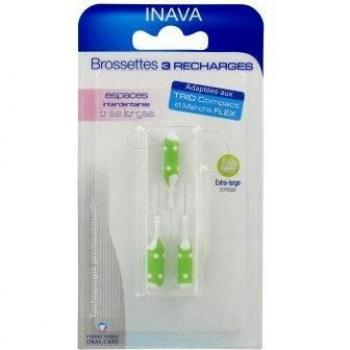 Inava Interdental Brushes, 3 Refills for Very Wide Interdental Spaces - Conical 7/8 mm - Green by Inava