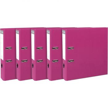 Archivador de palanca 80 mm A4 Polipropileno frambuesa paquete de 5