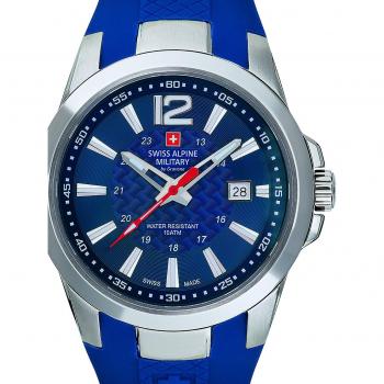 Reloj Suizo Militar Alpine 7058.1835, 43mm, Resistencia al Agua 10ATM, Color Azul