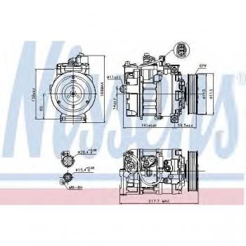 Compresor de aire acondicionado NISSENS 89223, tipo: compresor, características: alta eficiencia, diseño compacto, fácil instalación, compatible con múltiples modelos de vehículos